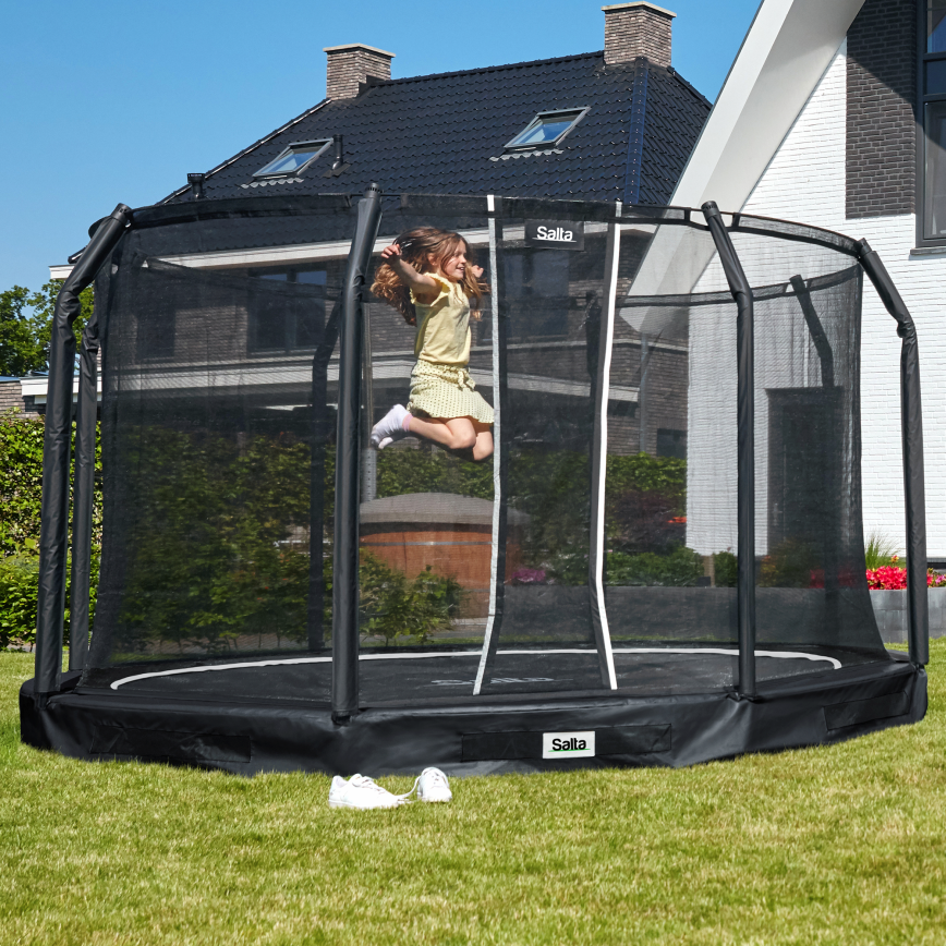 Trampolin Premium, Ground inkl. sikkerhedsnet, Ø366 cm